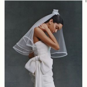 TWIGS & HONEY HORSEHAIR-TRIMMED VEIL